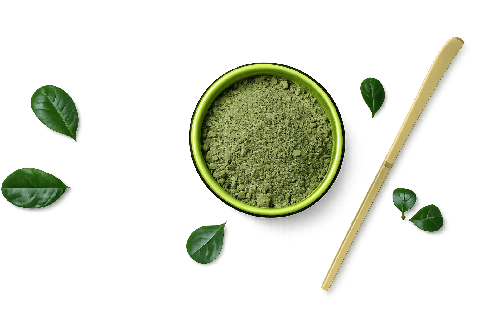 Matcha, bowl ve bambu whisk koleksiyonu
